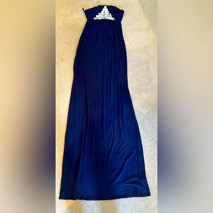 Blue maxi dress with mirrored tube top